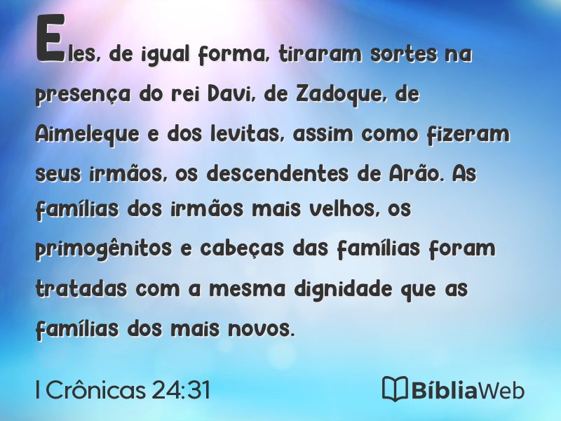 I Crônicas 24:31 em imagem para compartilhar