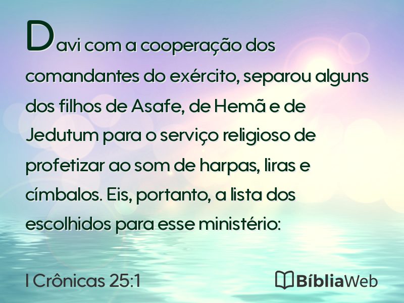 I Crônicas 25:1 em imagem para compartilhar