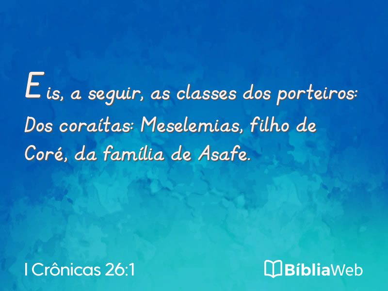 I Crônicas 26:1 em imagem para compartilhar