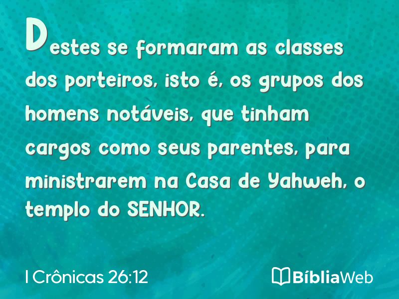 I Crônicas 26:12 em imagem para compartilhar