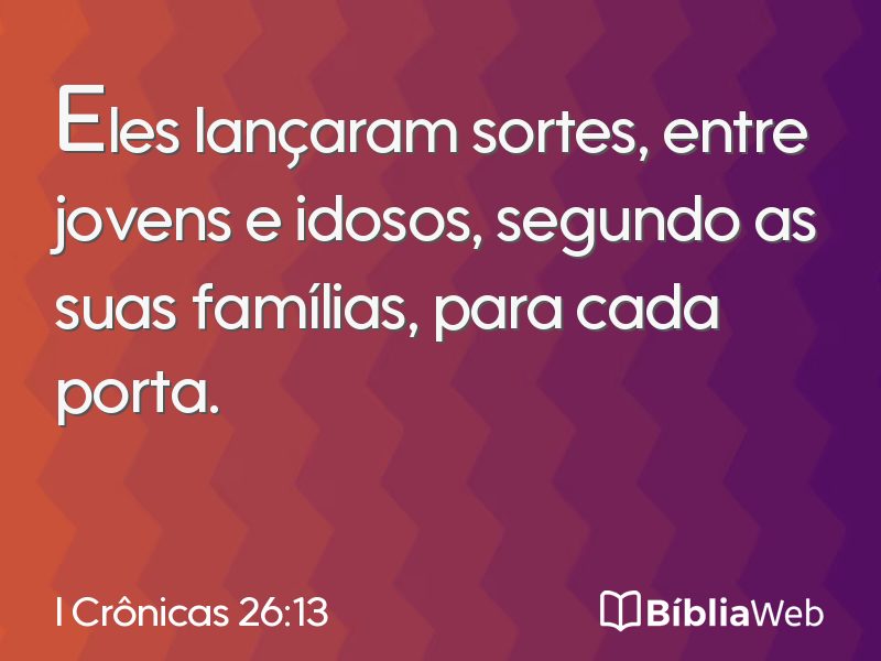 I Crônicas 26:13 em imagem para compartilhar