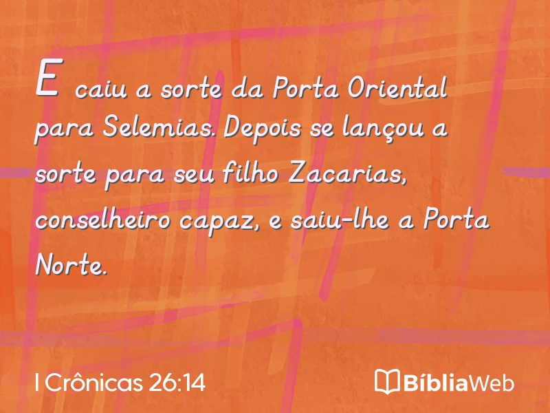 I Crônicas 26:14 em imagem para compartilhar