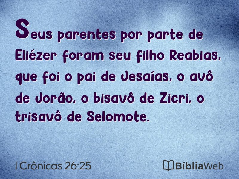 I Crônicas 26:25 em imagem para compartilhar