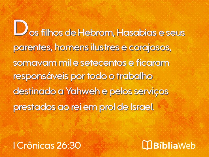 I Crônicas 26:30 em imagem para compartilhar
