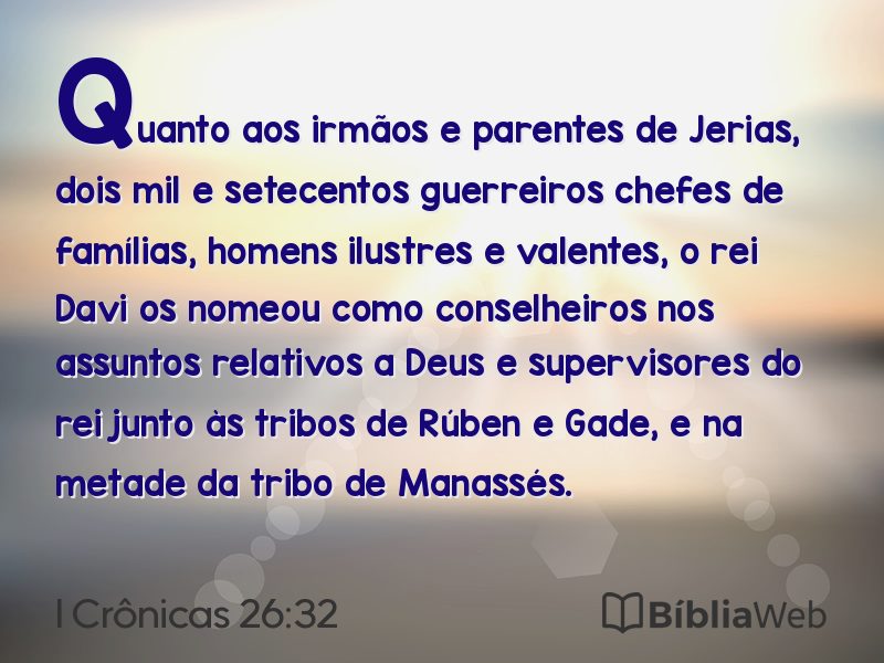 I Crônicas 26:32 em imagem para compartilhar
