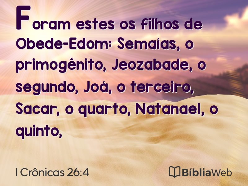 I Crônicas 26:4 em imagem para compartilhar