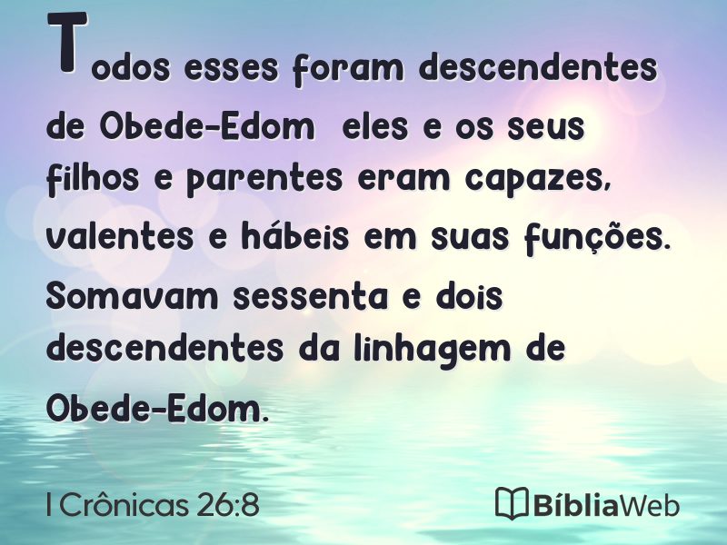 I Crônicas 26:8 em imagem para compartilhar
