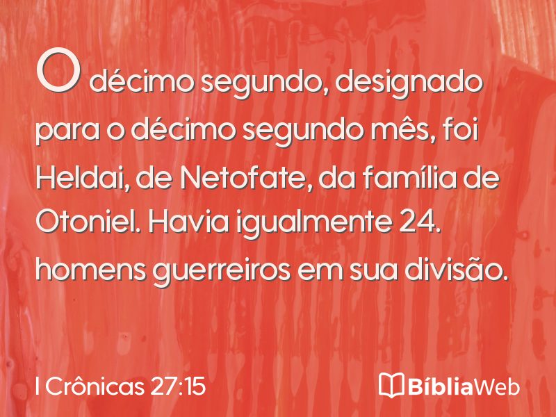 I Crônicas 27:15 em imagem para compartilhar
