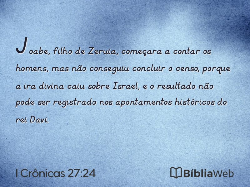 I Crônicas 27:24 em imagem para compartilhar