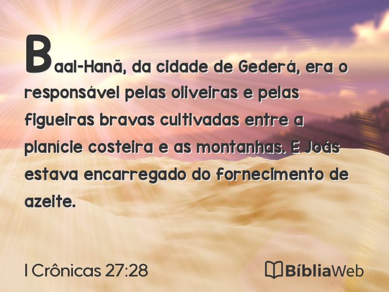 I Crônicas 27:28 em imagem para compartilhar