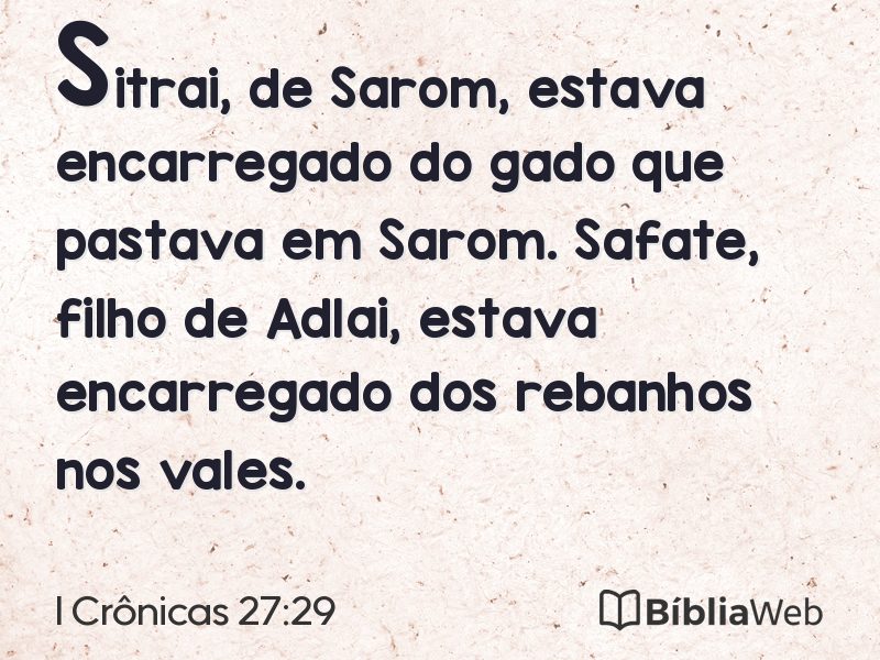 I Crônicas 27:29 em imagem para compartilhar