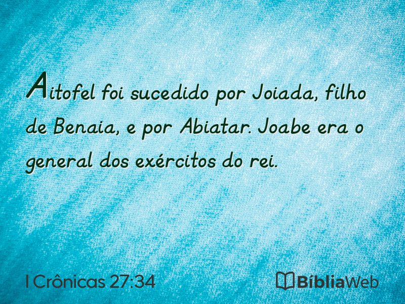 I Crônicas 27:34 em imagem para compartilhar
