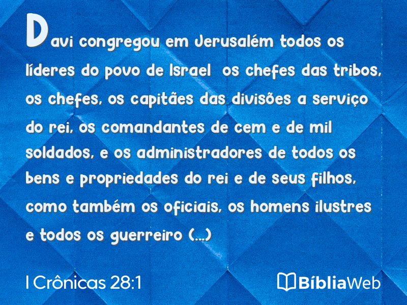 I Crônicas 28:1 em imagem para compartilhar
