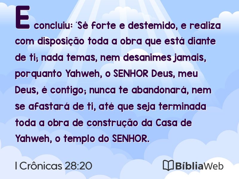 I Crônicas 28:20 em imagem para compartilhar