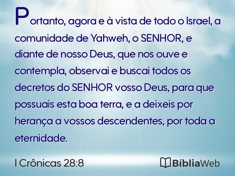 I Crônicas 28:8 em imagem para compartilhar