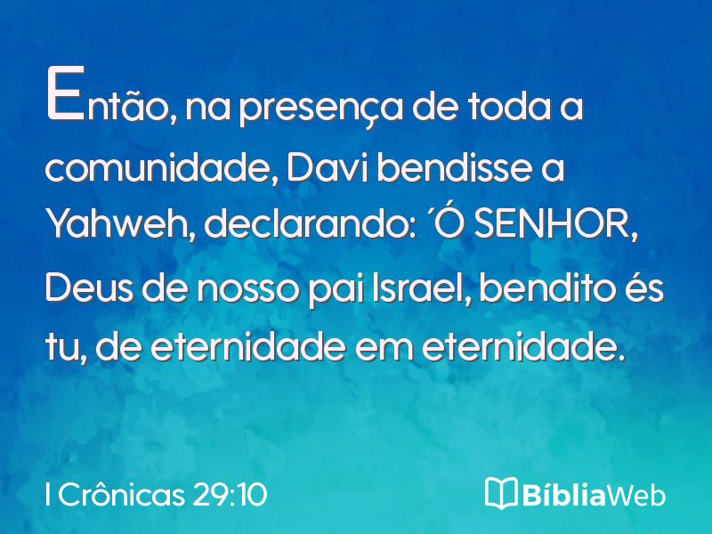 I Crônicas 29:10 em imagem para compartilhar