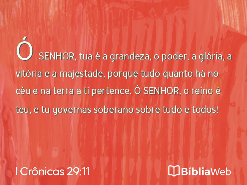 I Crônicas 29:11 em imagem para compartilhar