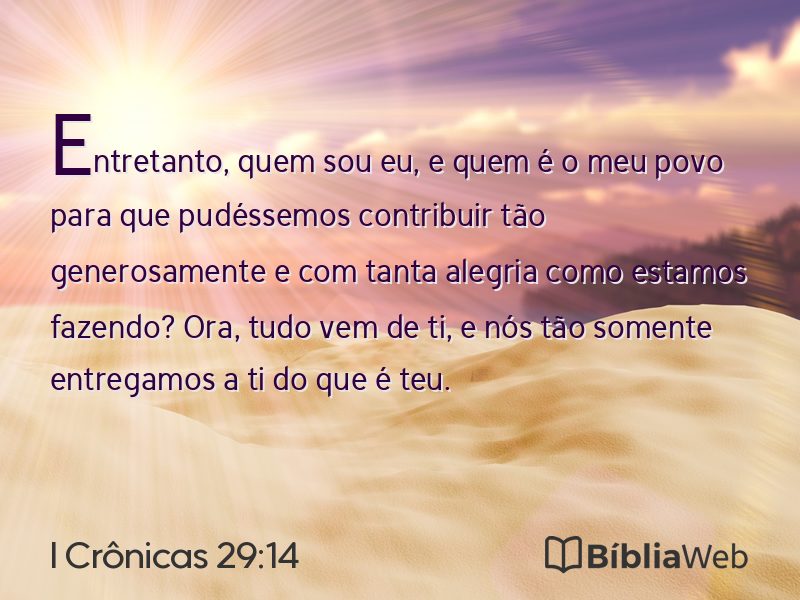 I Crônicas 29:14 em imagem para compartilhar