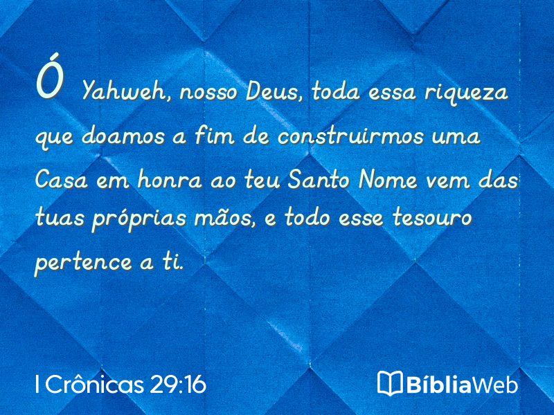 I Crônicas 29:16 em imagem para compartilhar
