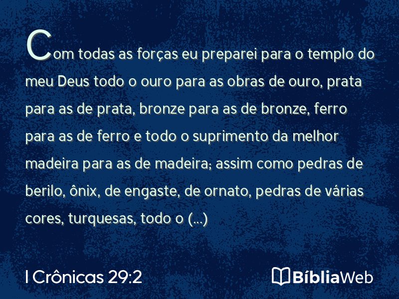 I Crônicas 29:2 em imagem para compartilhar