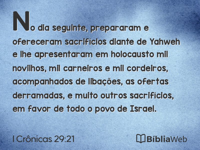 I Crônicas 29:21 em imagem para compartilhar