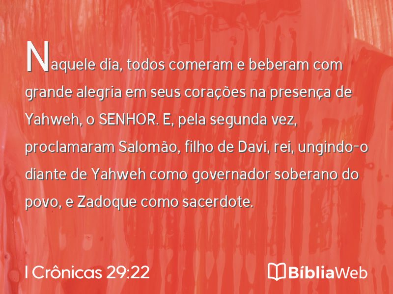 I Crônicas 29:22 em imagem para compartilhar