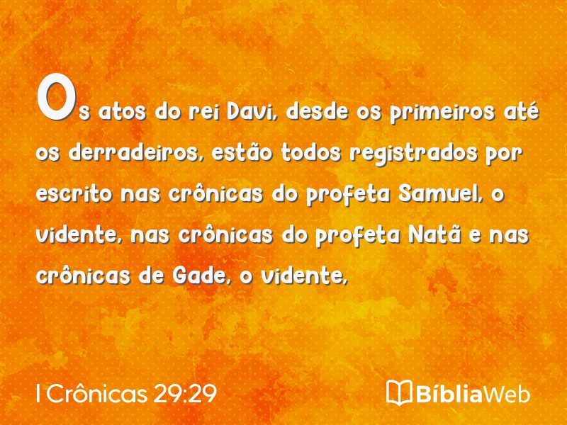 I Crônicas 29:29 em imagem para compartilhar