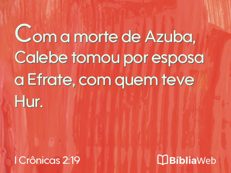 I Crônicas 2:19 em imagem para compartilhar