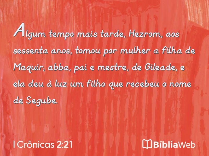 I Crônicas 2:21 em imagem para compartilhar