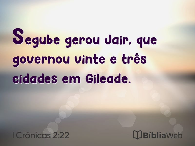 I Crônicas 2:22 em imagem para compartilhar