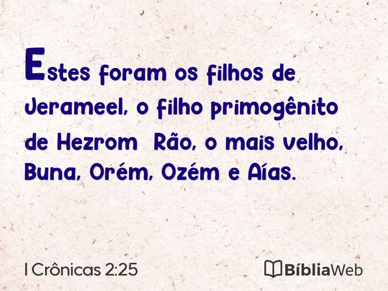 I Crônicas 2:25 em imagem para compartilhar