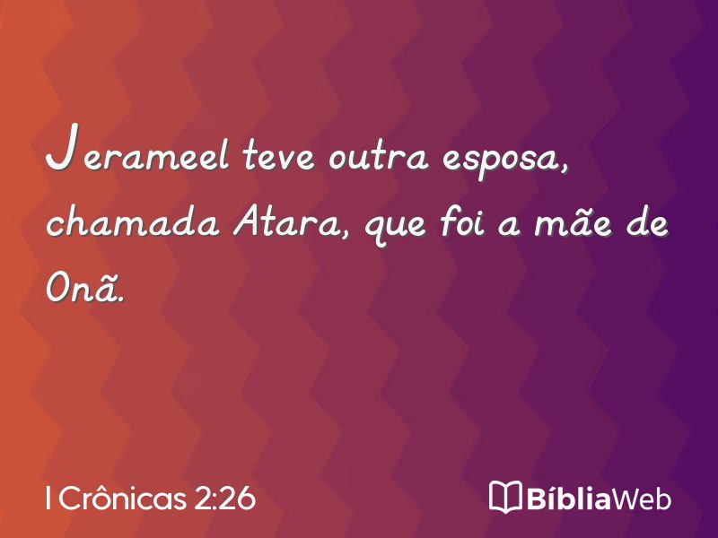 I Crônicas 2:26 em imagem para compartilhar