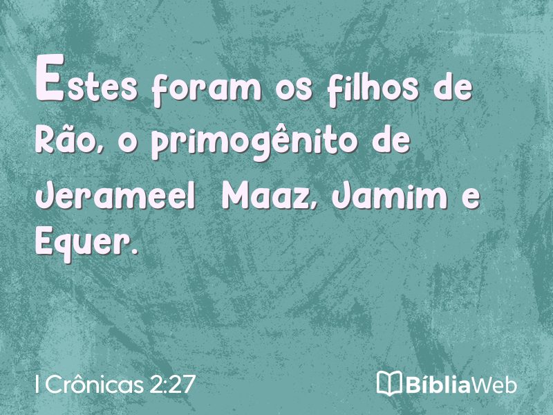 I Crônicas 2:27 em imagem para compartilhar