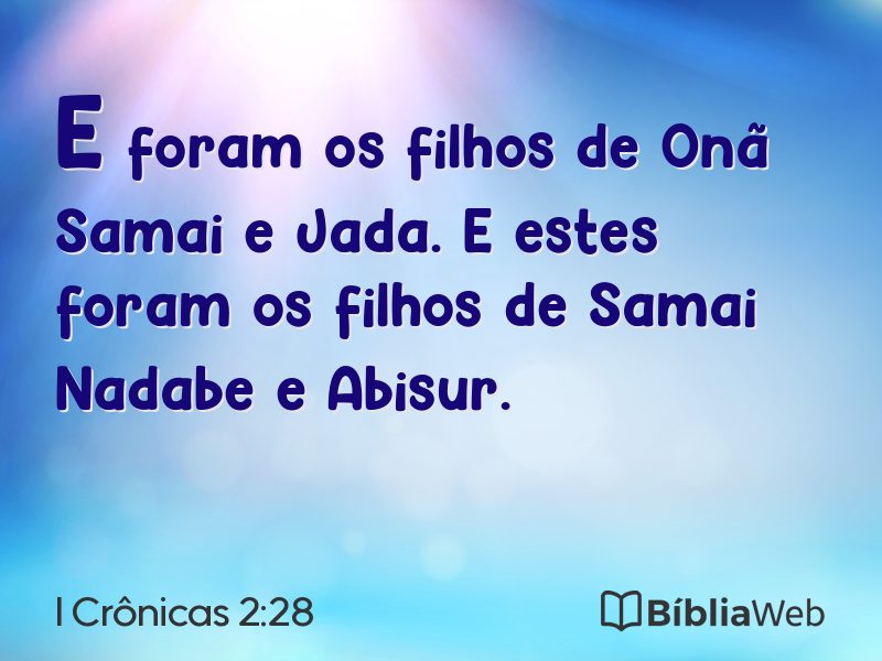 I Crônicas 2:28 em imagem para compartilhar