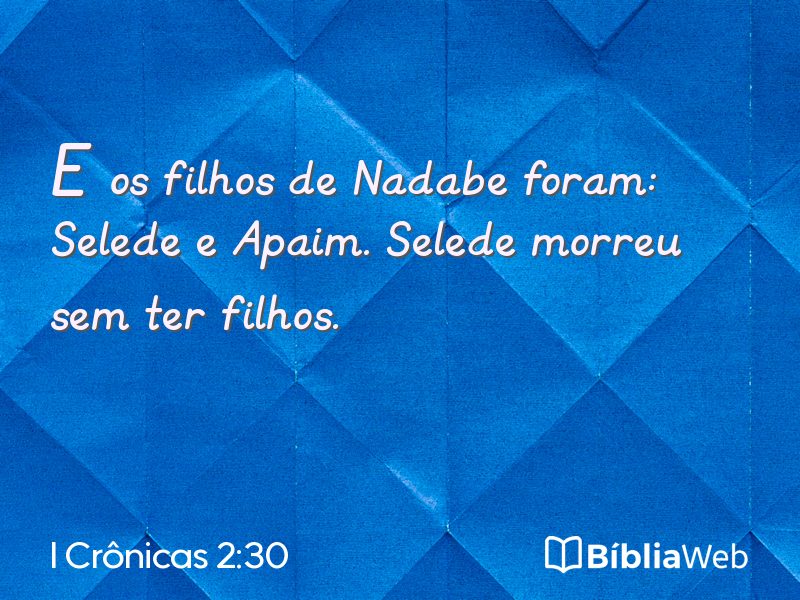 I Crônicas 2:30 em imagem para compartilhar