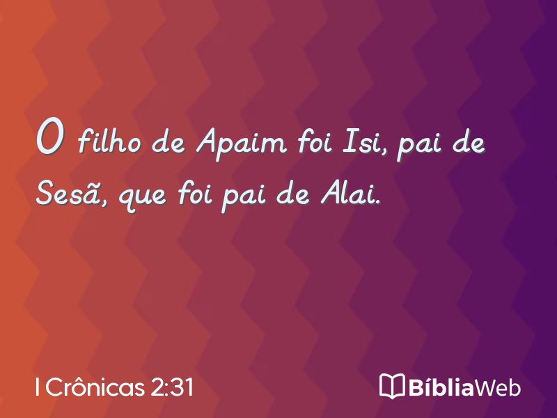 I Crônicas 2:31 em imagem para compartilhar