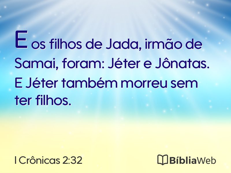 I Crônicas 2:32 em imagem para compartilhar