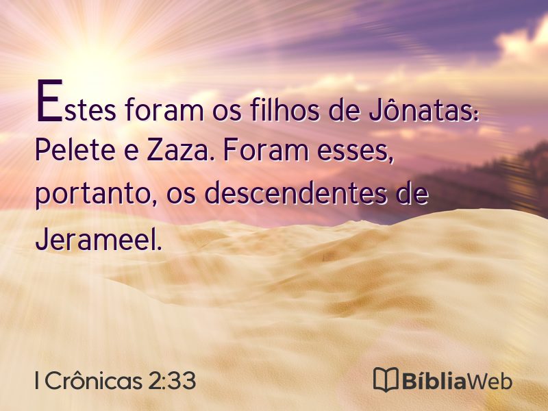 I Crônicas 2:33 em imagem para compartilhar