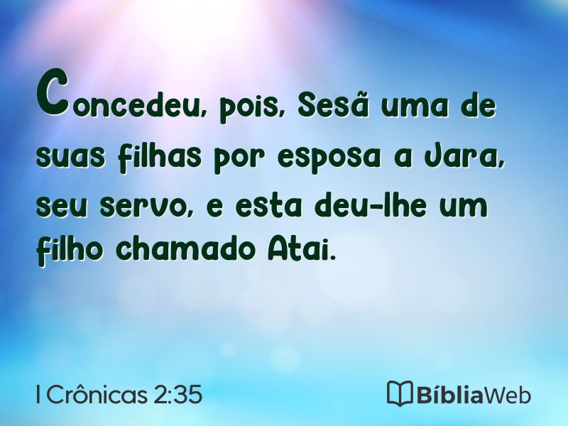 I Crônicas 2:35 em imagem para compartilhar
