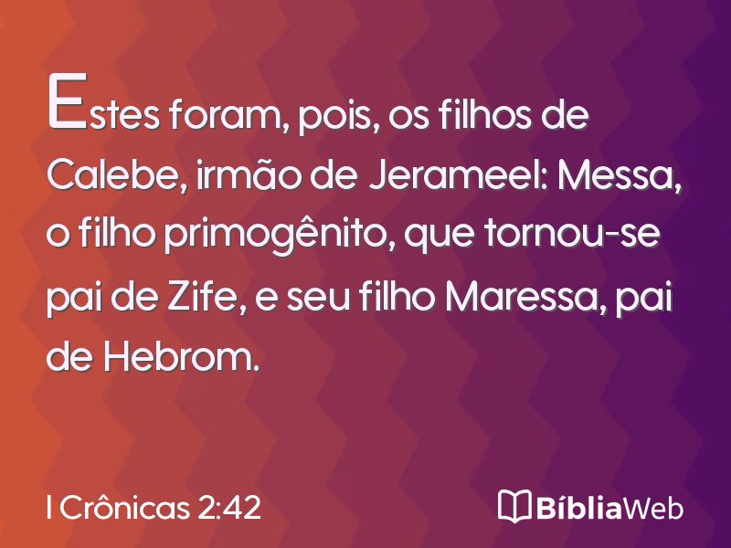 I Crônicas 2:42 em imagem para compartilhar