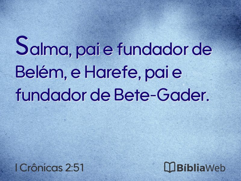 I Crônicas 2:51 em imagem para compartilhar