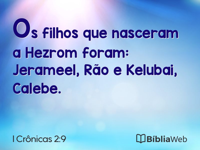 I Crônicas 2:9 em imagem para compartilhar