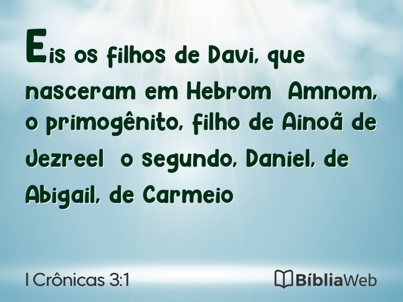 I Crônicas 3:1 em imagem para compartilhar