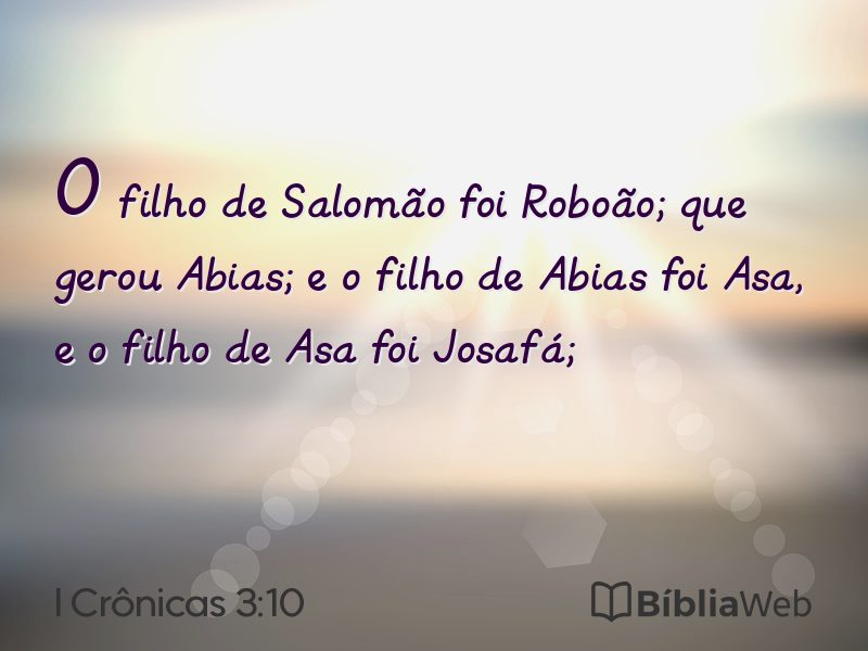 I Crônicas 3:10 em imagem para compartilhar