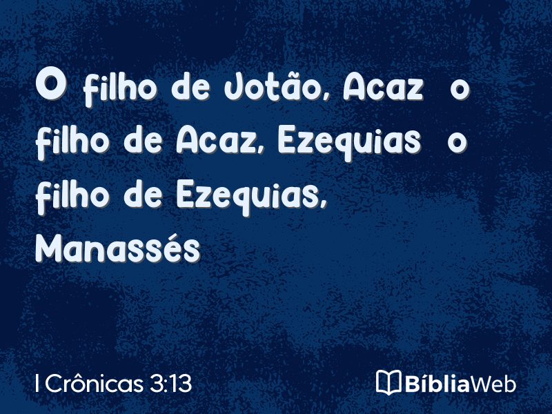 I Crônicas 3:13 em imagem para compartilhar