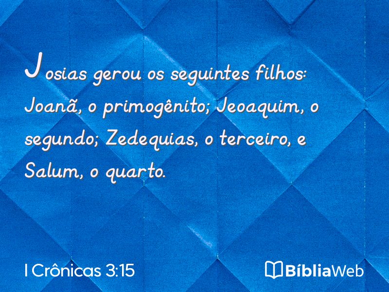 I Crônicas 3:15 em imagem para compartilhar