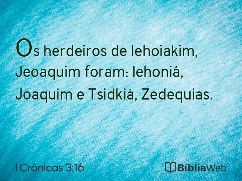 I Crônicas 3:16 em imagem para compartilhar