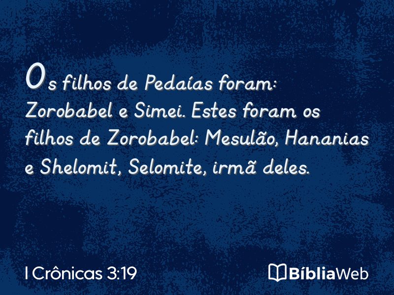 I Crônicas 3:19 em imagem para compartilhar