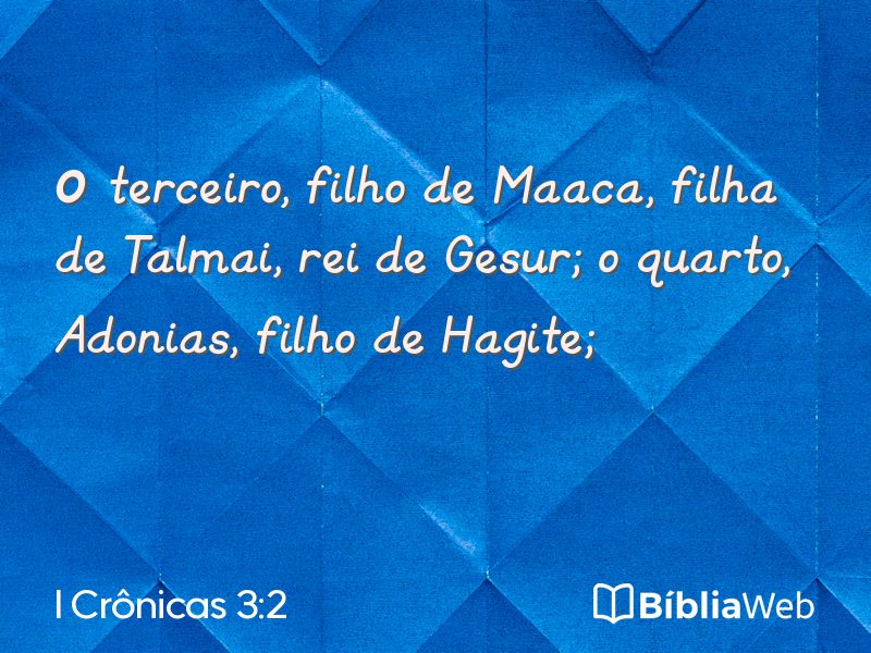 I Crônicas 3:2 em imagem para compartilhar