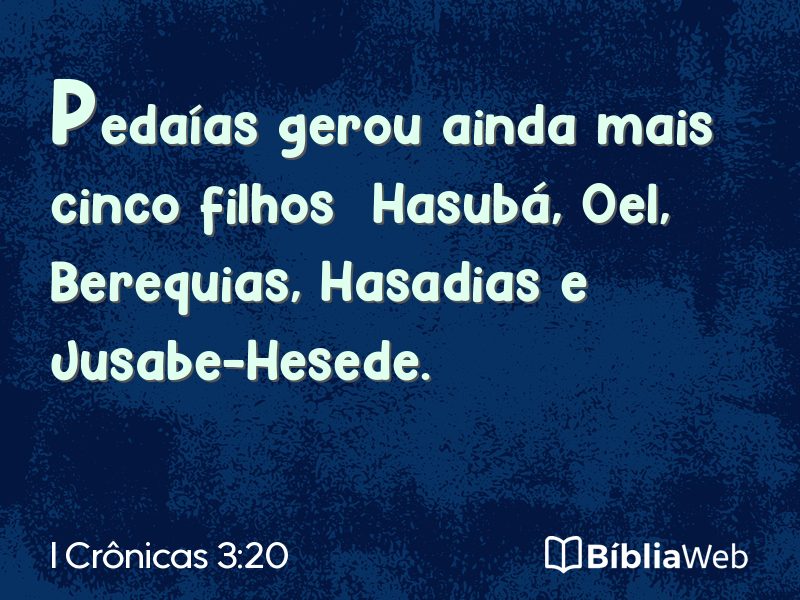 I Crônicas 3:20 em imagem para compartilhar